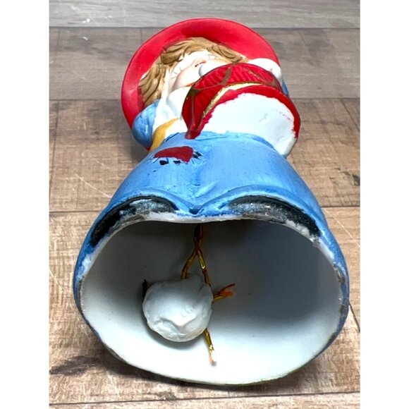 Vintage Ceramic Girl Figurine Bell Drummer Musical Decor - Picture 4 of 4